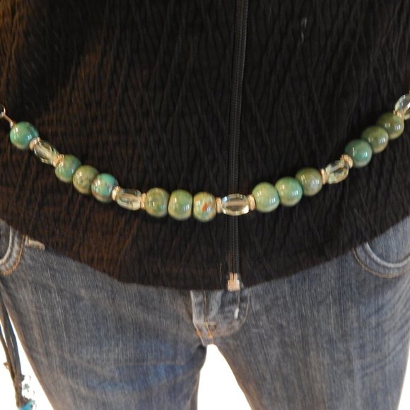 Tena Rae Custom size s/m TURQUOISE BELT/OR NECK PEICE - Picture 2 of 10